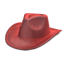 Chapéu de Jeans com Lantejoulas 56-58cm Vermelho Impermeável Confortável Fácil de Limpar