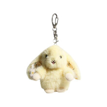 Plush Rabbit Pendant 5.51 Inches Yellow Soft Cute Design Women's Bag Accessory