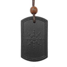 Colar com Pingente de Pedra Vulcânica Pedra Natural Preta Meditação Yoga Uso Diário