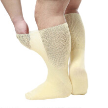 Chaussettes larges pour diabétiques, unisexes, beiges, grandes tailles, soulagement de la pression et réduction des gonflements