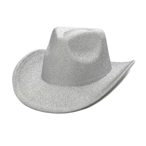 Cowboy Hat Silver 56-58cm Polyester Windproof Sequin Multiple Colors Available