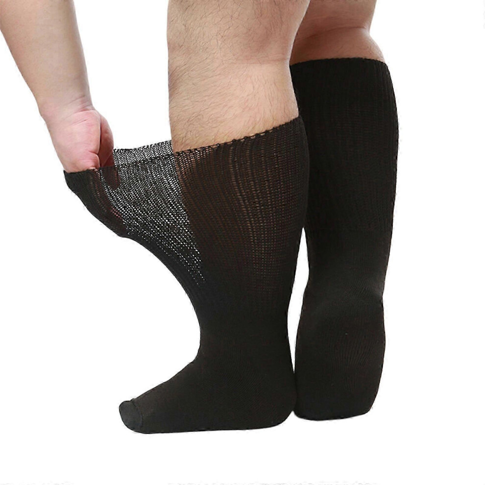 Black Diabetic Socks, Plus Size, Breathable Moisture Wicking Non-Slip (, Plus Size)
