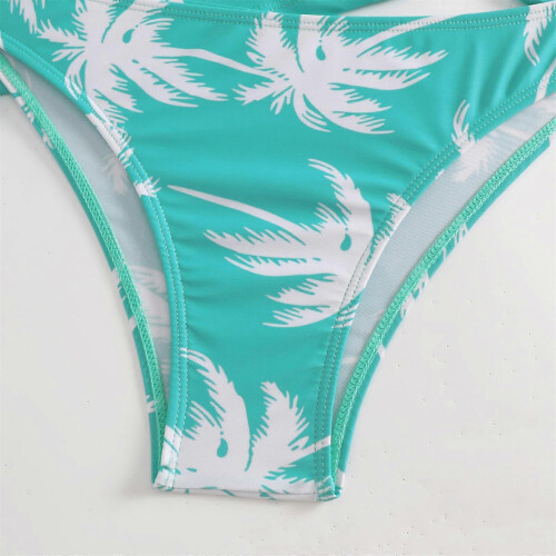 Women's Bikini Blue L Polyester High Elastic Fabric Adjustable Shoulder Straps 1