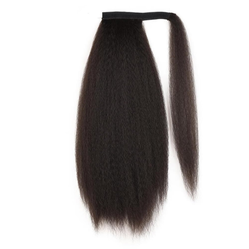 Unisex Brown Straight Ponytail Hair Extension Clip In HeatâResistant Synthetic Wig For Instant Volume