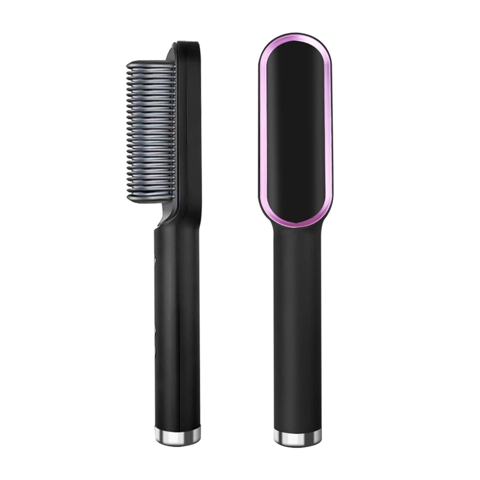 Black Professional Hair Straightener And Curler With Adjustable Temperature And Antiscald Design,