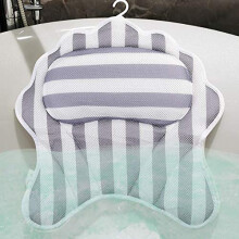 Luxury Bath Pillow with 6 Suction Cups, 3D Mesh Neck Support Cushion for Jacuzzi Tub Spa