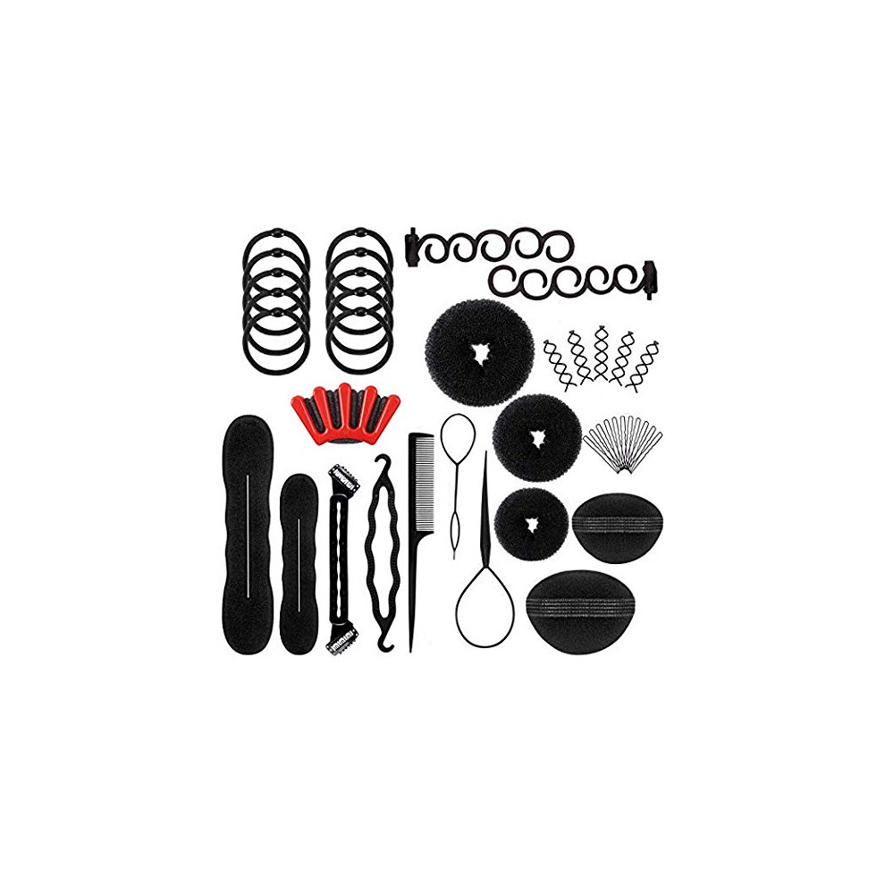 Unisex Hair Styling Accessories Kit With Hair Bun Maker For Easy Diy Braiding And Updo Hairstyles