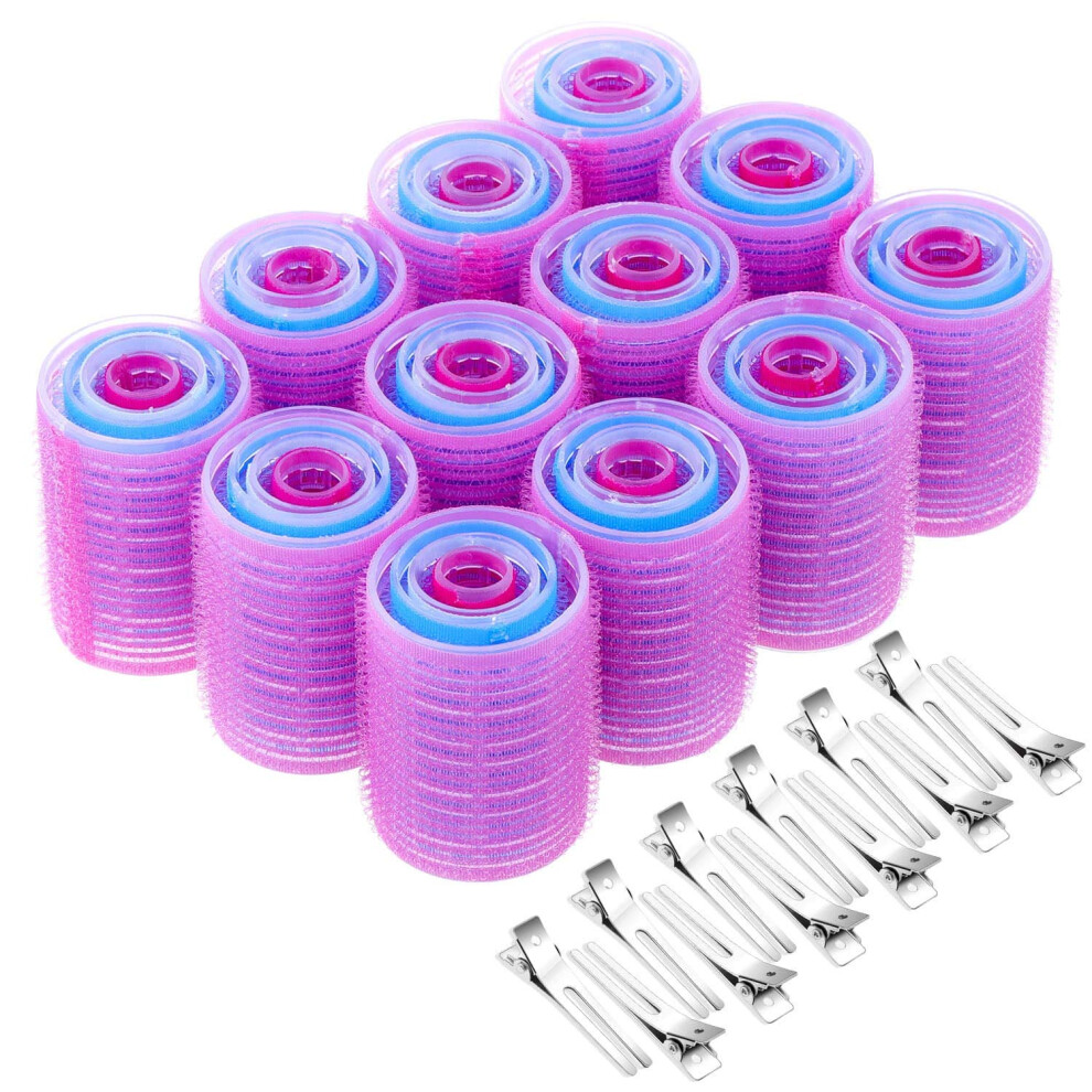 Self Grip Hair Rollers Set with Clips, 60 Pcs Multicolored Curlers for Volume and Curls