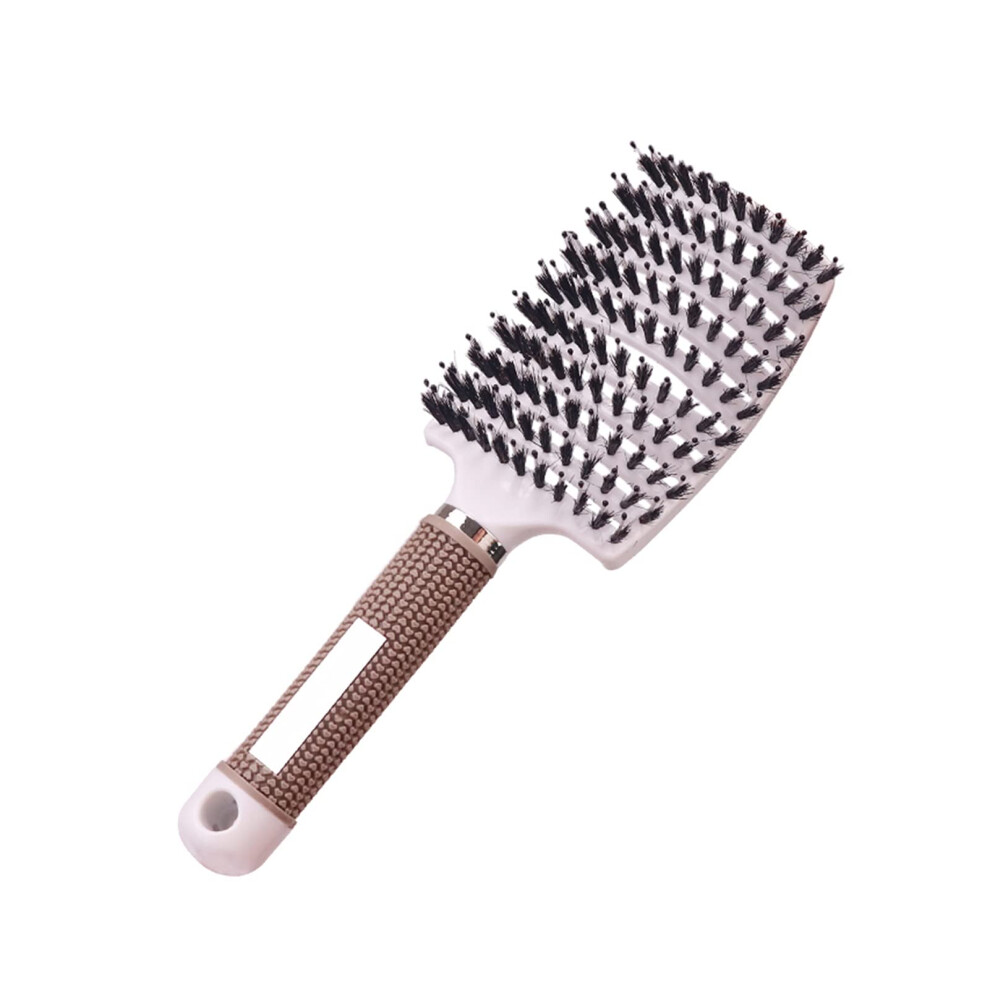 White Scalp Massage Brush With Gentle Bristles Anti Static Wet And Dry Detangling Hair Brush
