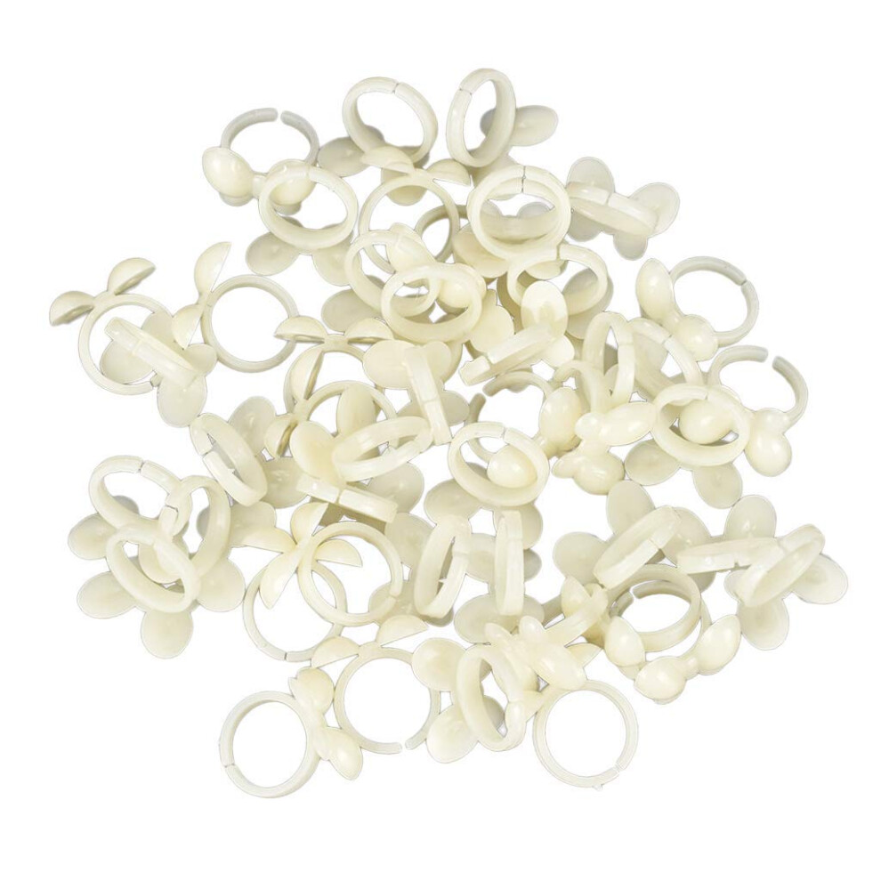 100pcs Nail Color Display Rings with Butterfly Tips for Accurate Gel Polish Swatch and Manicure Practice