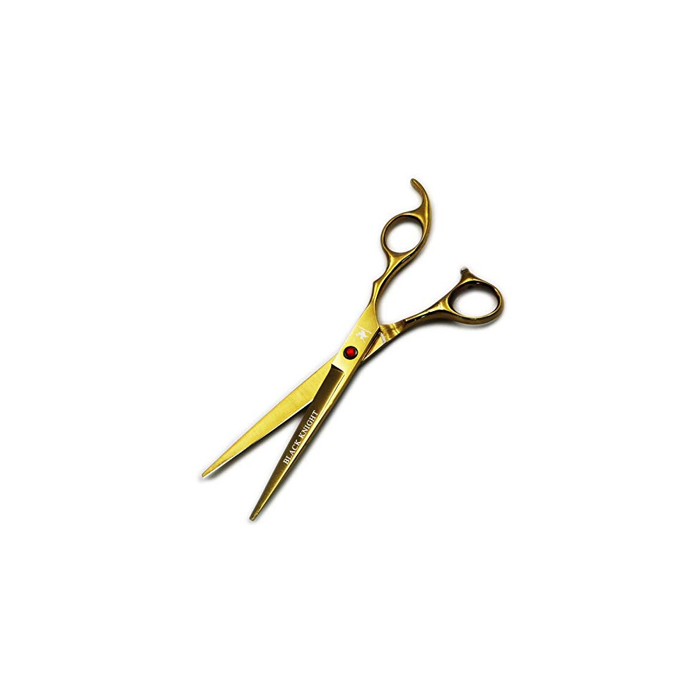 Golden Hair Cutting Scissors 7 Inch Japanese Stainless Steel Barber Shears With Ergonomic Thumb Grip Style