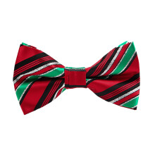 Kerstcharmeur: Herenstrikje van polyester en zijde jacquard, feestelijke casual knoop voor de feestdagen