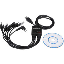8-in-1 USB-programmeerkabeladapter compatibel met walkie-talkies van KENWOOD/QuanSheng/HYT/Motorola/YAESU/ICOM.