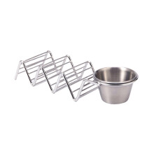 Taco-Halter, mexikanisches Pfannkuchentablett aus Edelstahl 304, Taco-Halter für 3 oder 3 harte Taco-Schalen