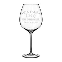 Weinglas Cheers To 50Years Vintage 1974 50. Geburtstag (Großstielig, 20 oz)