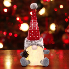 Weihnachts-Rudolph-Puppe (gesichtslos), nordischer Waldmann, Plüschpuppe, Zwergendekoration