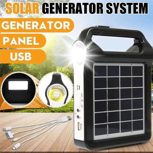 MDHAND USB Portable Solar Panel Power System USB Charging Generator Camping With LED 2