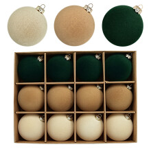 ZKCCNUK Weihnachtskugeln, beflockte Kunststoff-Weihnachtsbaumdekorationen, hängendes Weihnachtsschmuck-Set
