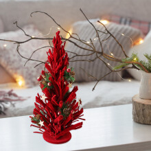 Avtoify kerstboomversieringen, dennennaalden, rode fruitornamenten, fluwelen deurring, geschikt voor grensoverschrijdende verzending tussen Europa en