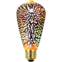 Edison Bulb 3D Feuerwerks-LED-Lampe 4W 220-240V E27 Weihnachtsbaum-Dekorationslampen Spezial-Dekorationslichtquelle (ST64) [Energieklasse G]