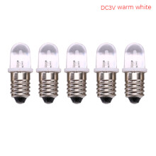 5 stuks E10LED-lampjes DC3V4.5V Instrumentlampje Indicator Lampje FL warm wit DC3V