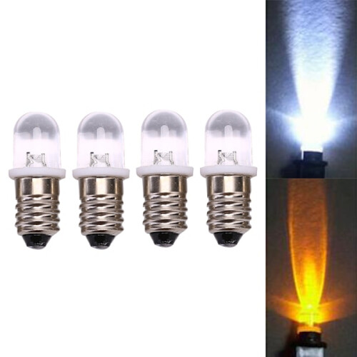 5 τεμάχια λάμπα E10LED DC3V4.5V Ενδεικτική λυχνία λάμπας οργάνων Fla ζεστό λευκό DC3V 1