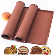 Dengjunhu 2Pcs Roll Mold Baking Mat Silicone Baking Sheet Mat Jelly Roll Pan Flexible Baking Tray Pastry Mat Tray Silicone Cookies Mold Bakeware