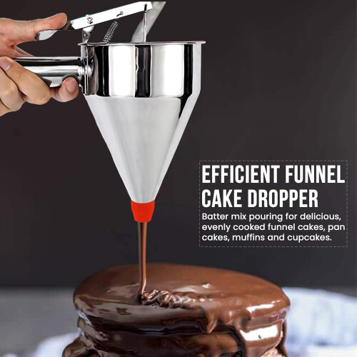 Δοχείο ζύμης για τηγανίτες από ανοξείδωτο ατσάλι 600ML - Συμβατό με λαβή συμπίεσης, 1