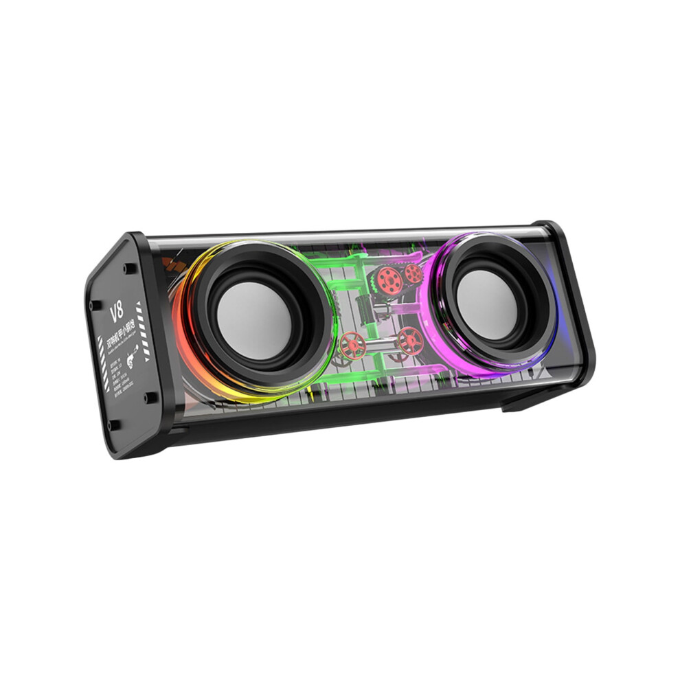 Quinlirra Easter Gift: Transparent Mecha Wireless Bluetooth Speaker With Led Stereo Sound, 5H Portable Speaker For Party, Compatible With Light 9773935598805