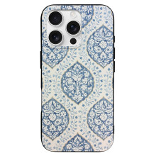 Boheemse TPU-hoes voor iPhone 16 Pro – Slank, schokbestendig, anti-vergeling, krasbestendig, draadloze oplaadgrip, zwarte stijl