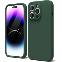 Siliconen hoesje voor iPhone 14 Pro Max met camerabescherming, zacht rubberachtig gel, dun en slank ontwerp, esthetische TPU-bumper, neutrale grip,