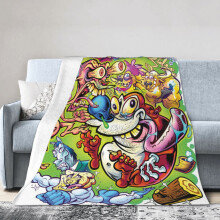 Couvertures de voyage en peluche Ren et Stimpy pour chambre, salon, canapé ou bureau