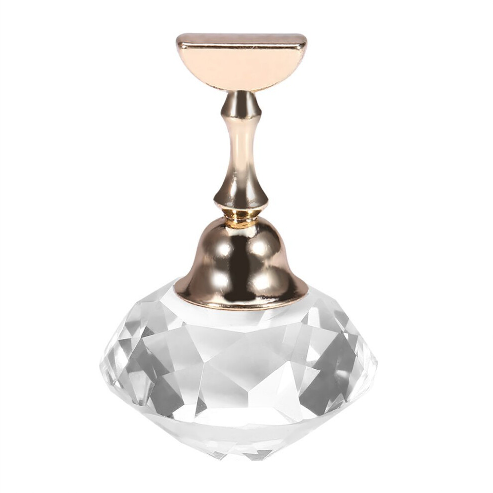 Magnetic Nail Tip Practice Stand with Crystal Base, Dual Purpose Nail Art Display Holder for Salon