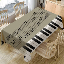 Housse de table basse VOSS avec nappe musicale décorative, motif rectangulaire, pour la maison et la salle à manger.