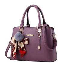Dámska kabelka cez rameno z umelej kože, crossbody, sivá, 31*13*23 cm, tmavo fialová