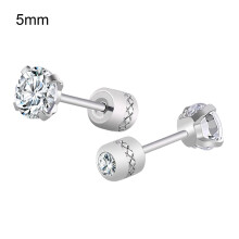 Orecchini unisex alla moda con strass rotondi e zirconi cubici, in acciaio al titanio, perfetti come regalo.