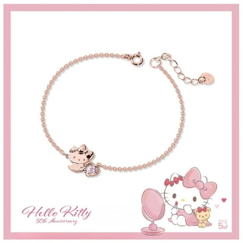 Hello Kitty50th Series - Κολιέ Hello Kitty με κρύσταλλα και ζιργκόν, καρτούν, χαριτωμένο και γλυκό