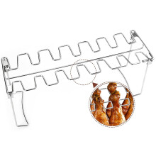 Limei kyllinglår- og vingerist til grill/røyker/ovn - 14 spor, rustfritt stål, kompatibel med grilltilbehør