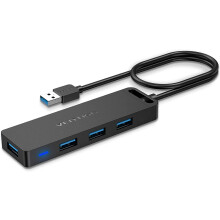 Hub USB cu 4 porturi, USB 3.0, 1,5 m, ultra-subțire, splitter USB pentru date, încărcare acceptată, compatibil cu MacBook,