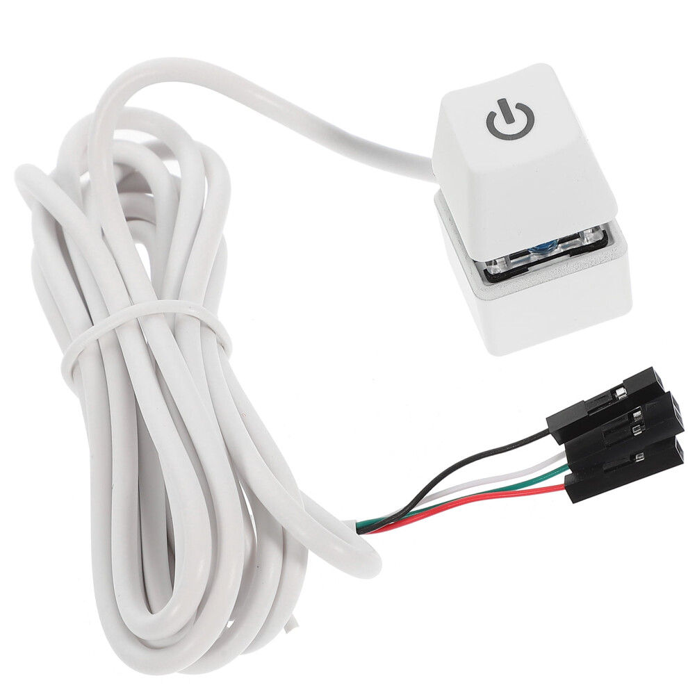 Computer External Switch Desktop Case Led Pc Power Button Supply Extension Cord White 9009791436433