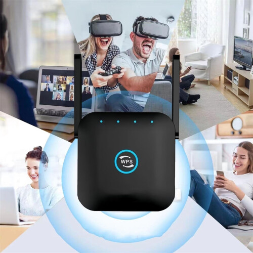 Zeceouar WiFi Booster2024 - Επέκταση/Επαναλήπτης, Καλύπτει 9800 τ.μ., 45 Συσκευές, Θύρα Ethernet, 1