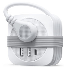 Cruise Essentials 2024 met USB-poorten, 1,2 meter lange reisstekkerdoos, 2 stopcontacten, 3 USB-poorten, overspanningsbeveiliging voor cruiseschepen,