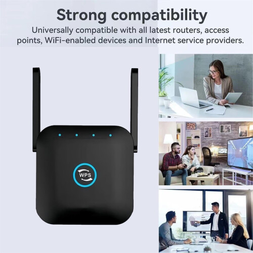Zeceouar WiFi Booster2024 - Επέκταση/Επαναλήπτης, Καλύπτει 9800 τ.μ., 45 Συσκευές, Θύρα Ethernet, 2