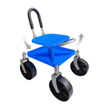 Garden Rolling Stool with 360 Swivel Seat and Adjustable Height for Yard Work, Pruning, Transplanting, Blue