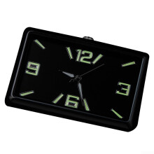 Mini Digital Car Clock Quartz Night Glow Display for Dashboard Use, 1.7' Metal