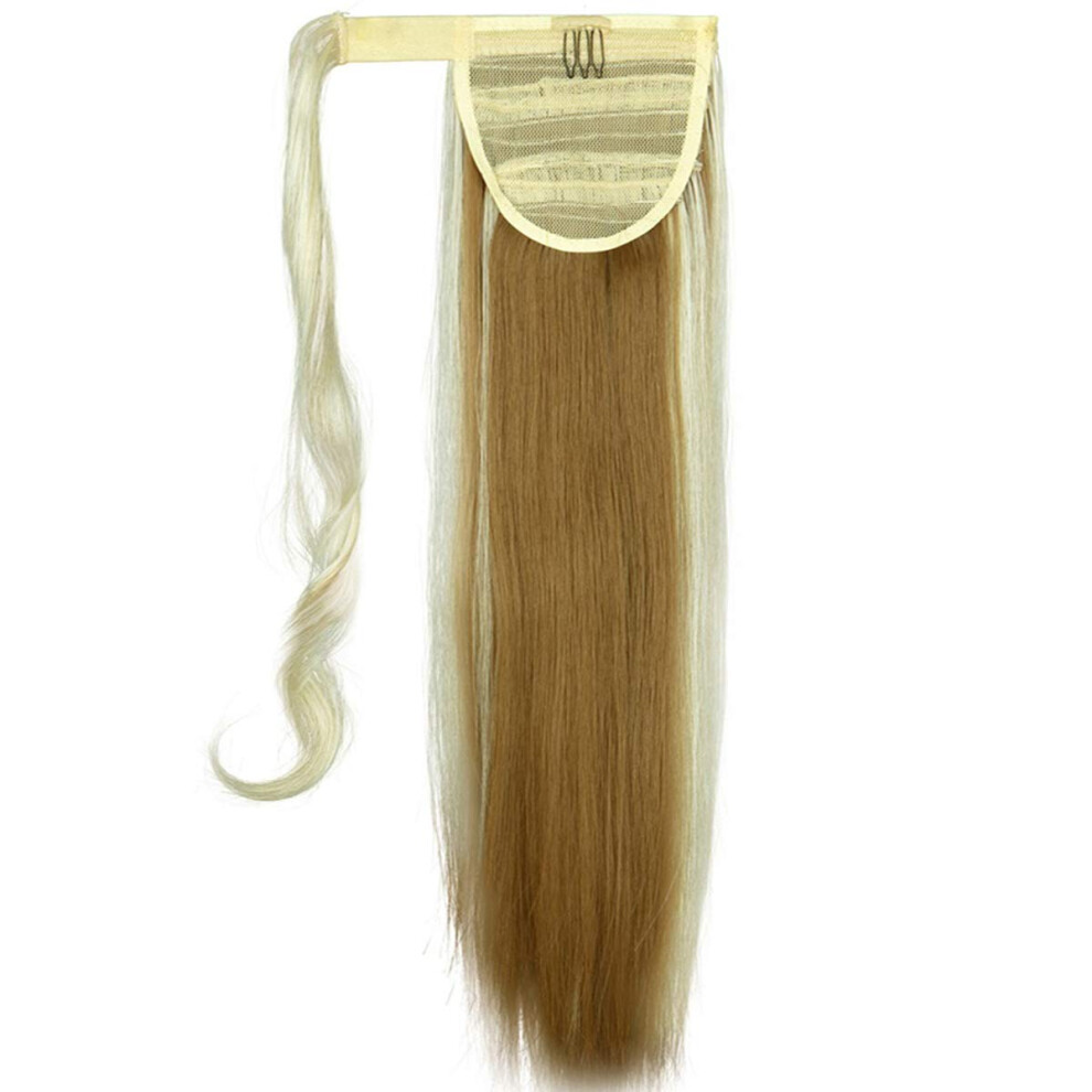 20'22' Long Wavy Wrap Around Ponytail Hair Extension Synthetic Clip In for Instant Length and Volume