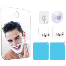 Wandhängender Duschspiegel mit Haken und Antibeschlag