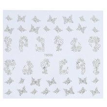 Stickers pour ongles Art5D en gel effet marguerite pailletée, motif floral argenté, autocollants à faire soi-même, stickers luxueux