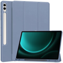 Kompatibel mit Samsung Galaxy Tab S9FE+/S10+ TPU Smart Lederhülle mit Stiftfach – 3-fach faltbar, reines Lavendel