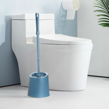YANHAIGONG Toilettenbürste & Halter mit langem Griff, Wandmontage, weiche Borsten, kompatibel mit Standardhaltern